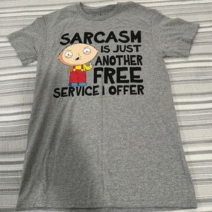 SARCASM IS JUST ANOTHER FREE SERVICE I OFFER tee shirt Family Guy Stewie Griffin